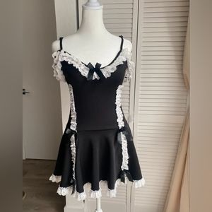 Black dress lace details